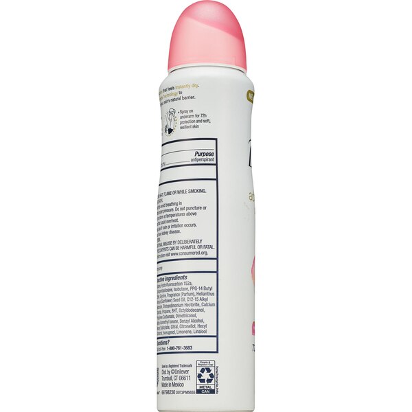 Dove Advanced Care 48-Hour Antiperspirant & Deodorant Dry Spray, Rose Petals