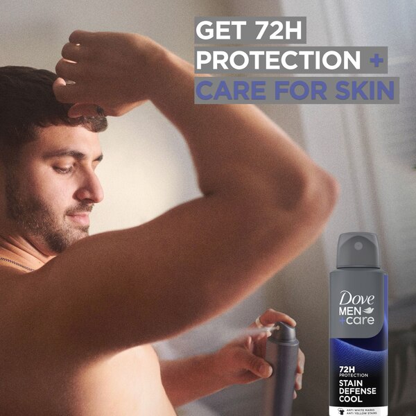 Dove Men+Care 72-Hour Antiperspirant Stain Defense Dry Spray, Cool, 3.8 OZ