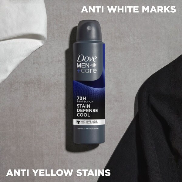 Dove Men+Care 72-Hour Antiperspirant Stain Defense Dry Spray, Cool, 3.8 OZ