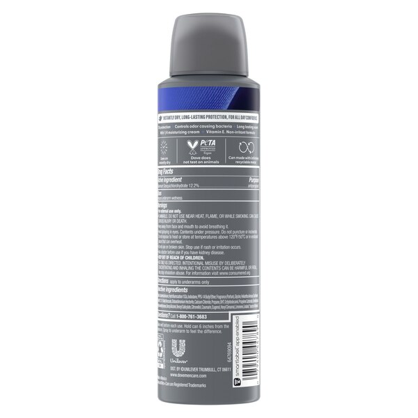 Dove Men+Care 72-Hour Antiperspirant Stain Defense Dry Spray, Cool, 3.8 OZ