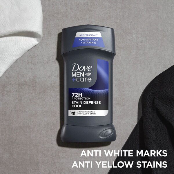 Dove Men+Care 72-Hour Stain Defense Antiperspirant Stick, Cool, 2.7 OZ