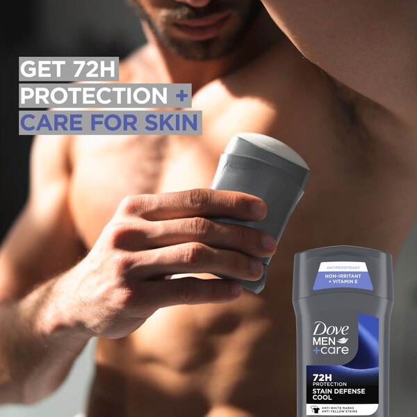 Dove Men+Care 72-Hour Stain Defense Antiperspirant Stick, Cool, 2.7 OZ