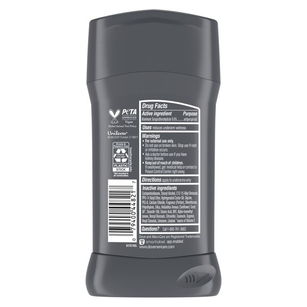 Dove Men+Care 72-Hour Stain Defense Antiperspirant Stick, Cool, 2.7 OZ