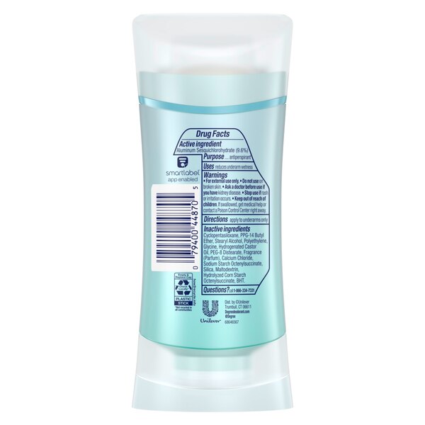 Degree Ultraclear 72-Hour Black+White Antiperspirant & Deodorant Stick, Pure Rain, 2.6 OZ