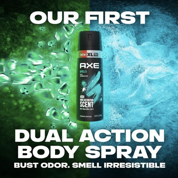 AXE 48-Hour Deodorant Body Spray, Apollo, 5.1 OZ