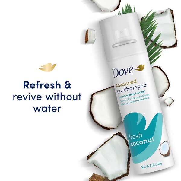 Dove Advanced Dry Shampoo, Fresh Coconut, 5 OZ