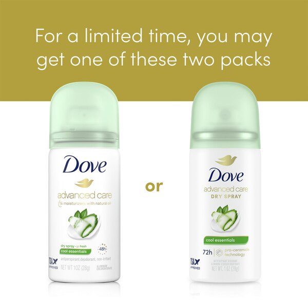 Dove Advanced Care 48-Hour Antiperspirant & Deodorant Dry Spray, 1 OZ