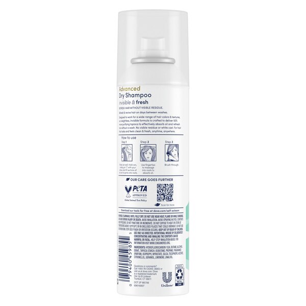 Dove Care Between Washes Dry Shampoo, Invisible, 5 OZ