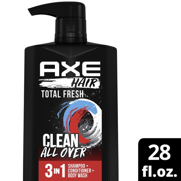 AXE 3-in-1 Shampoo Conditioner & Body Wash, Total Fresh, 28 OZ