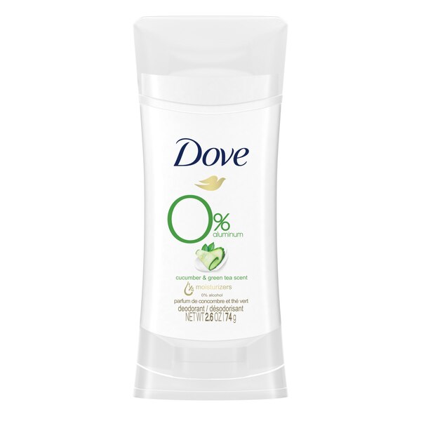 Dove 48-Hour Aluminum-Free Deodorant Stick, Cucumber & Green Tea, 2.6 OZ