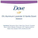 Dove 0% Aluminum 24-hour Deodorant Stick, Lavender & Vanilla, 2.6 OZ, thumbnail image