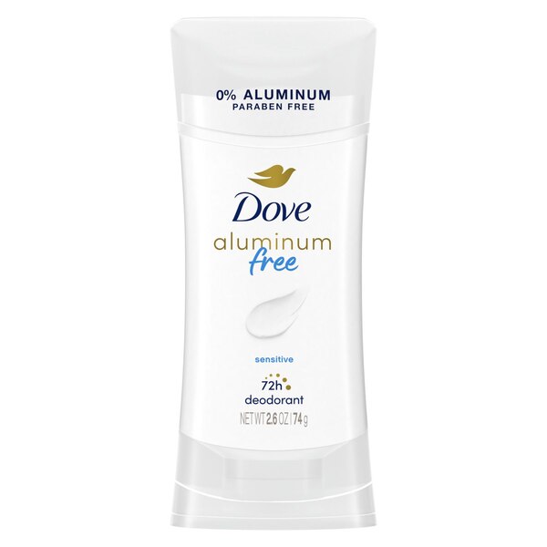 Dove 0% Aluminum 48-Hour Deodorant Stick, Sensitive, 2.6 OZ
