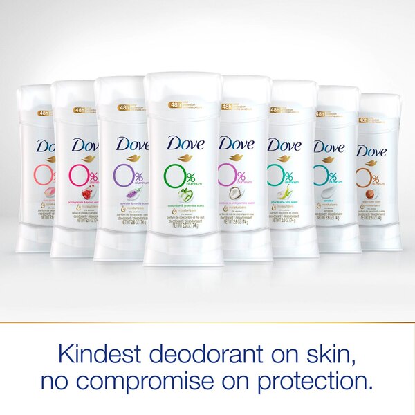 Dove Aluminum-Free Deodorant Stick, Cucumber & Green Tea, 2.6 OZ, 2 Pack