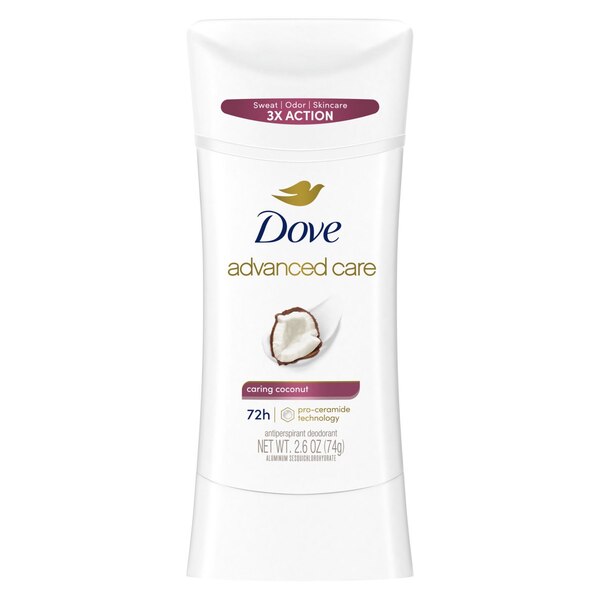 Dove 48-Hour Antiperspirant & Deodorant Stick, Caring Coconut, 2.6 OZ