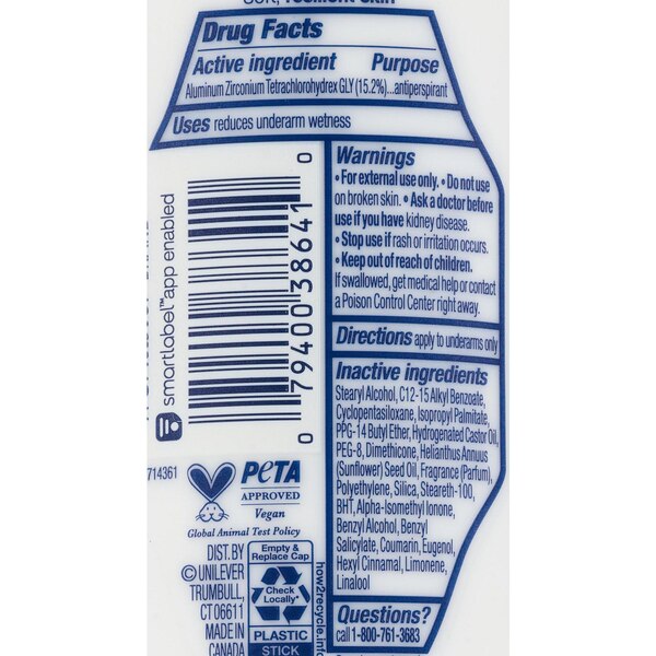 Dove 48-Hour Antiperspirant & Deodorant Stick, Caring Coconut, 2.6 OZ