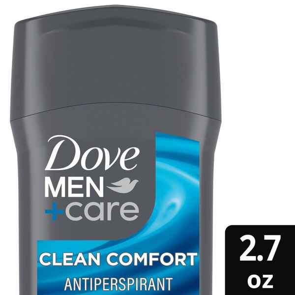 Dove Men+Care 72-Hour Moisturizing Cream Antiperspirant Stick, Clean Comfort, 2.7 oz
