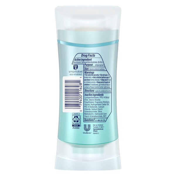 Degree Ultraclear 72-Hour Black + White Antiperspirant & Deodorant Stick, Pure Clean, 2.6 OZ