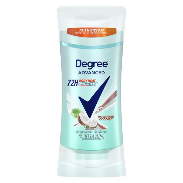 Degree 72-Hour Advanced Antiperspirant & Deodorant Stick, Move Fresh Coconut, 2.6 OZ