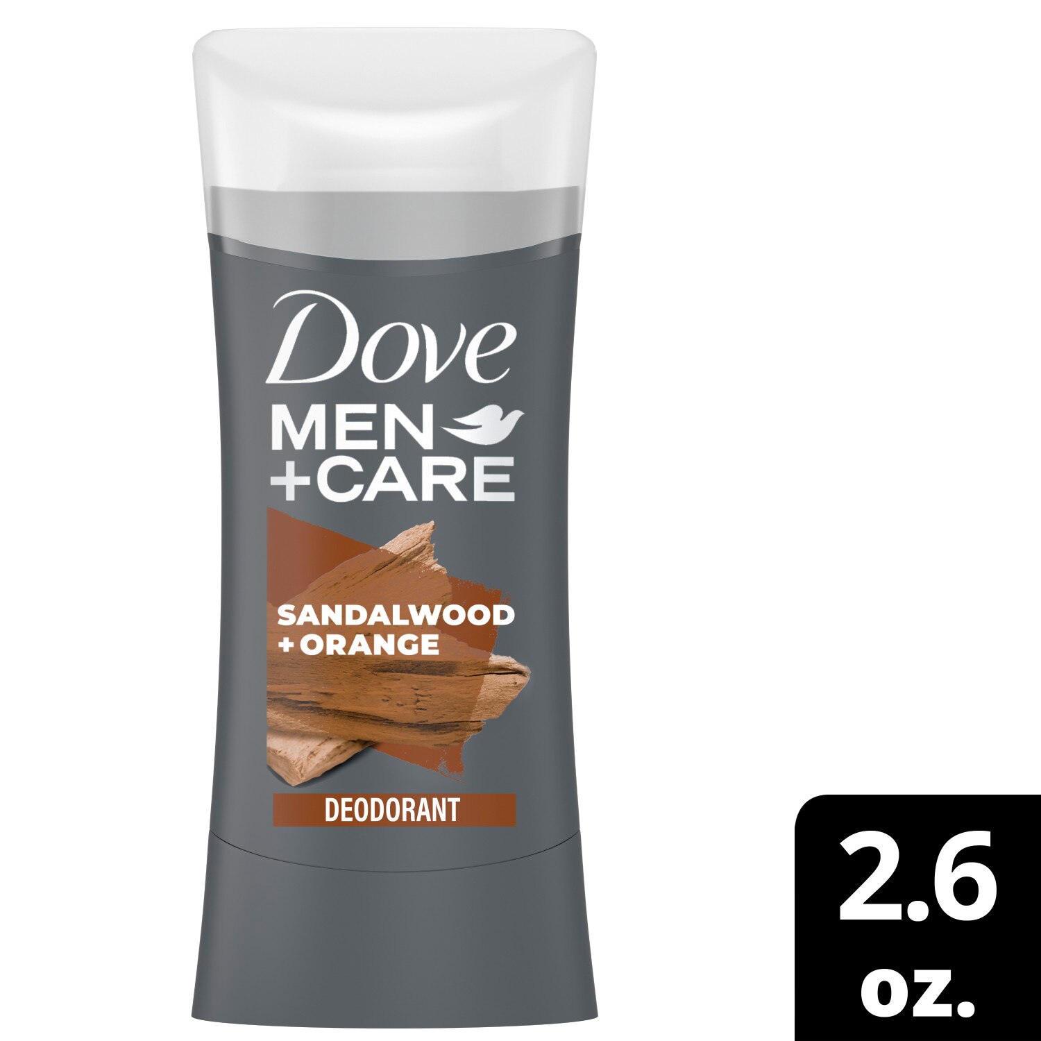 Dove Men+Care Deodorant Stick 0% Aluminum 48-Hour, Sandalwood & Orange, 2.6 OZ