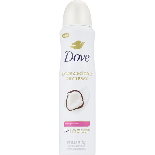 Dove Advanced Care Antiperspirant Spray, Caring Coconut, Twin Pack, 3.8 OZ