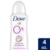 Dove 0% Aluminum 48-Hour Deodorant Spray, Coconut & Pink Jasmine, 4 OZ, thumbnail image 5 of 6