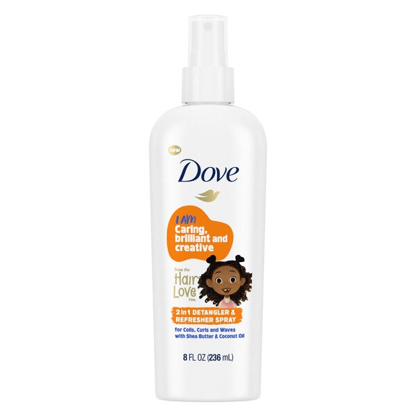 Dove Kids 2 In 1 Detangler & Refresher Spray, Shea Butter & Coconut Oil, 8 OZ