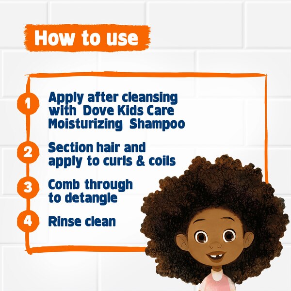 Dove Kids Care Nourshing Conditioner for Culry Hair, Coconut Oil and Shea Butter, 17.5 Fl Oz