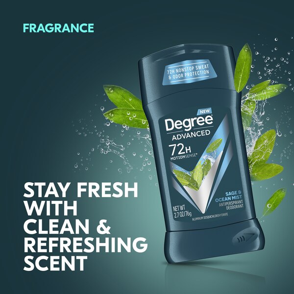 Degree Advanced 72-Hour Antiperspirant & Deodorant Stick, Sage & Ocean Mist, 2.7 OZ