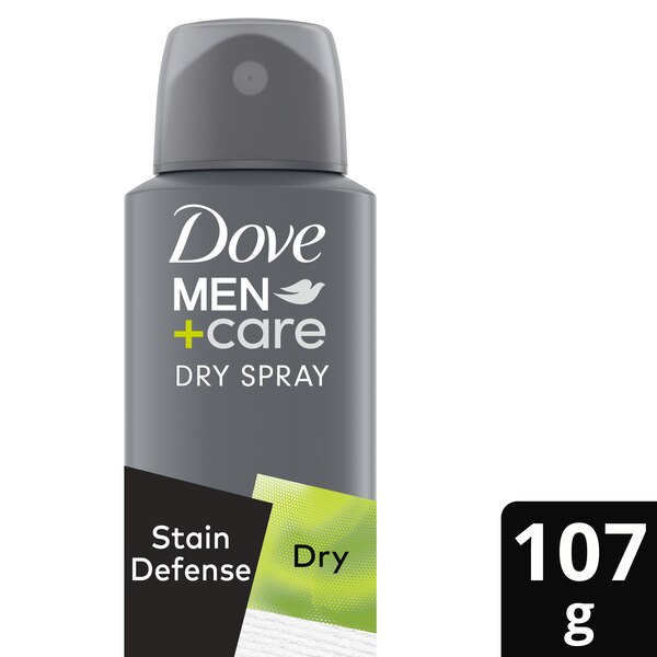 Dove Men+Care 72-Hour Stain Defense Antiperspirant Dry Spray, 3.8 OZ