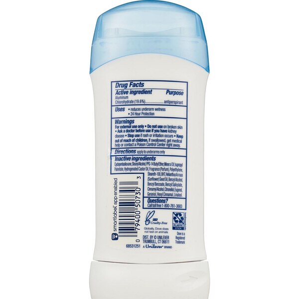 Dove All Day Antiperspirant & Deodorant Stick, Original Clean, 2.6 OZ