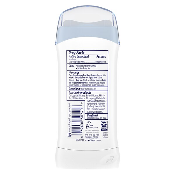 Dove All Day Antiperspirant & Deodorant Stick, Sensitive, 2.6 OZ