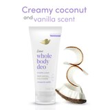 Dove Whole Body Deodorant Invisible Cream, Coconut & Vanilla, 2.5 OZ, thumbnail image