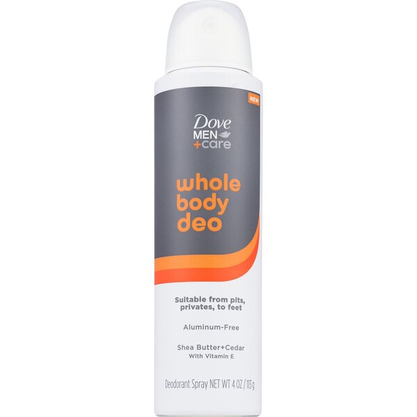 Dove Men+Care Whole Body Deo Alum-Free, Shea Butter+Cedar, 4 OZ 