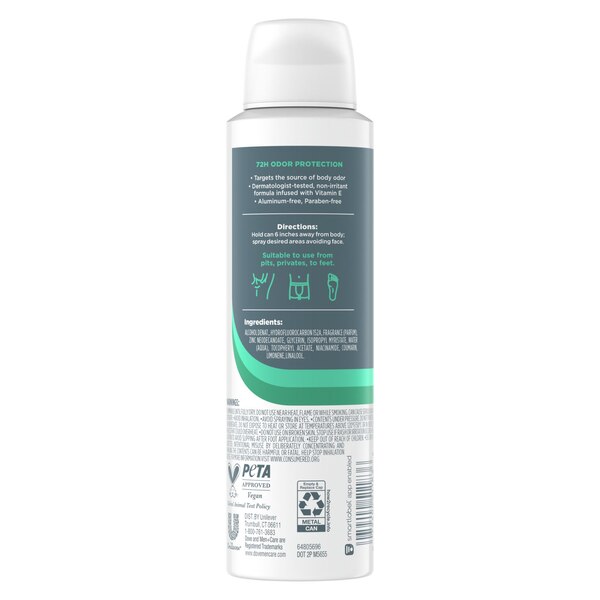 Dove Men+Care Whole Body Deodorant Dry Spray, Aloe & Bamboo, 4.0 OZ