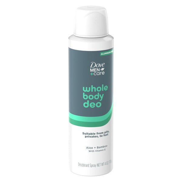 Dove Men+Care Whole Body Deodorant Dry Spray, Aloe & Bamboo, 4.0 OZ