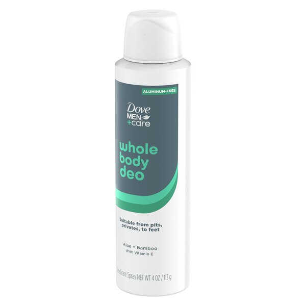 Dove Men+Care Whole Body Deodorant Dry Spray, Aloe & Bamboo, 4.0 OZ