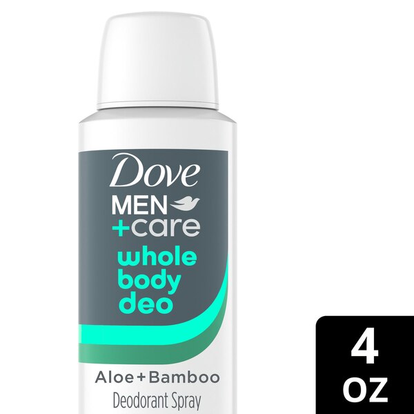 Dove Men+Care Whole Body Deodorant Dry Spray, Aloe & Bamboo, 4.0 OZ