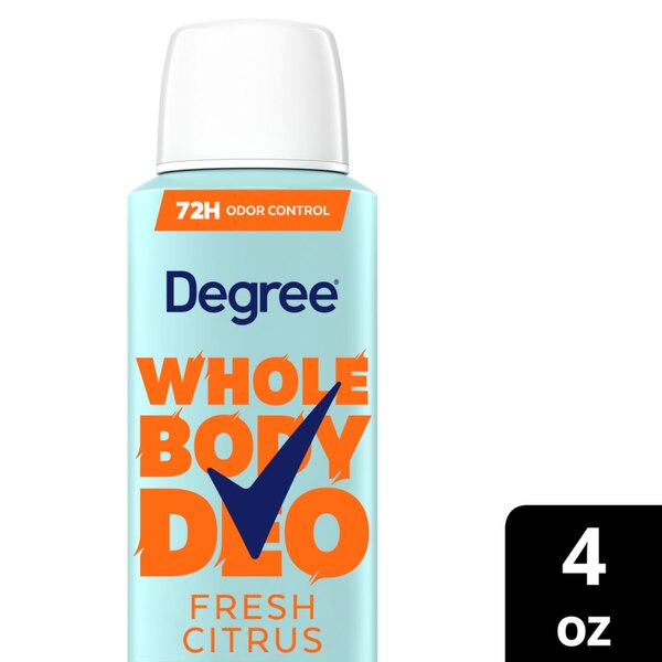 Degree Whole Body Deodorant Spray, Fresh Citrus, 4 OZ
