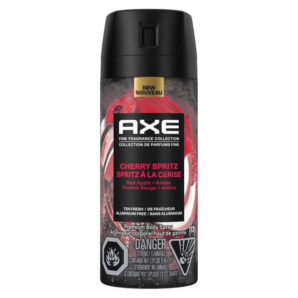 AXE 72-Hour Premium Deodorant Body Spray, Cherry Spritz, 4 OZ