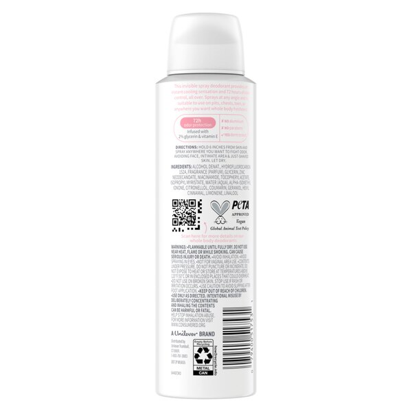Dove Whole Body Deodorant Spray, Raspberry & Rose, 4 OZ