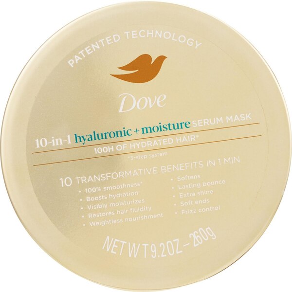 Dove Hyaluronic & Moisture 10-in-1 Serum Hair Mask, 9.2 OZ
