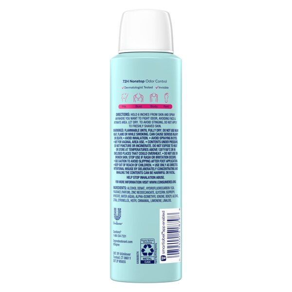 Degree Whole Body Deodorant Spray, Rose & Waterlily, 4 OZ