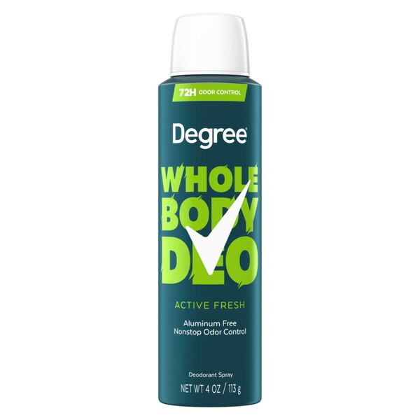 Degree Whole Body Deodorant Spray, Active Fresh, 4 OZ