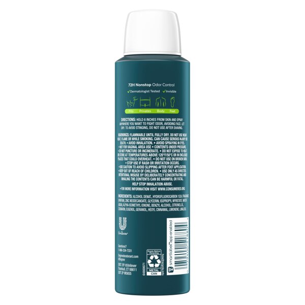 Degree Whole Body Deodorant Spray, Active Fresh, 4 OZ