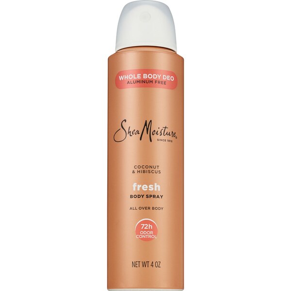 Shea Moisture Fresh Whole Body Deodorant Spray, Coconut & Hibiscus, 4 OZ