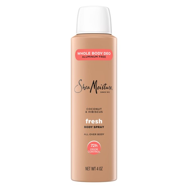 Shea Moisture Fresh Whole Body Deodorant Spray, Coconut & Hibiscus, 4 OZ