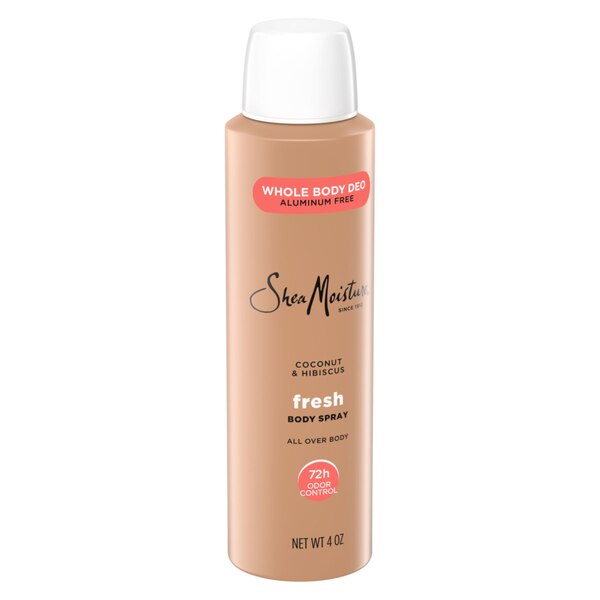 Shea Moisture Fresh Whole Body Deodorant Spray, Coconut & Hibiscus, 4 OZ