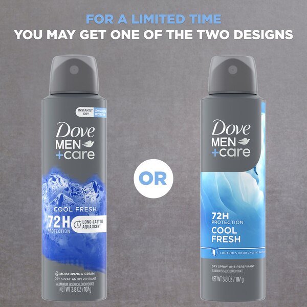 Dove Men+Care 72-Hour Antiperspirant Dry Spray, Cool Fresh, 3.8 OZ
