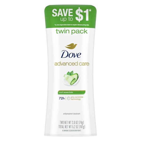 Dove Advanced Care 48-Hour Antiperspirant & Deodorant Stick, Cool Essentials