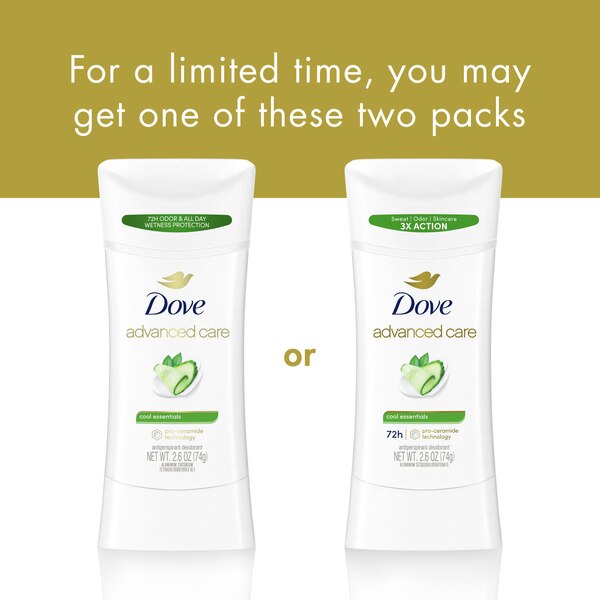 Dove Advanced Care 48-Hour Antiperspirant & Deodorant Stick, Cool Essentials